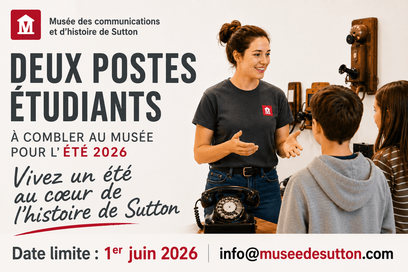 Deux postes étudiants à combler au musée pour l'été 2026